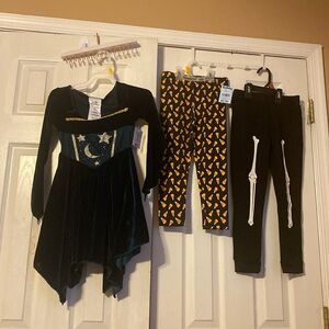 Way To Celebrate Halloween girls spellbound wizard witch dress; 2 pants; 6/6X